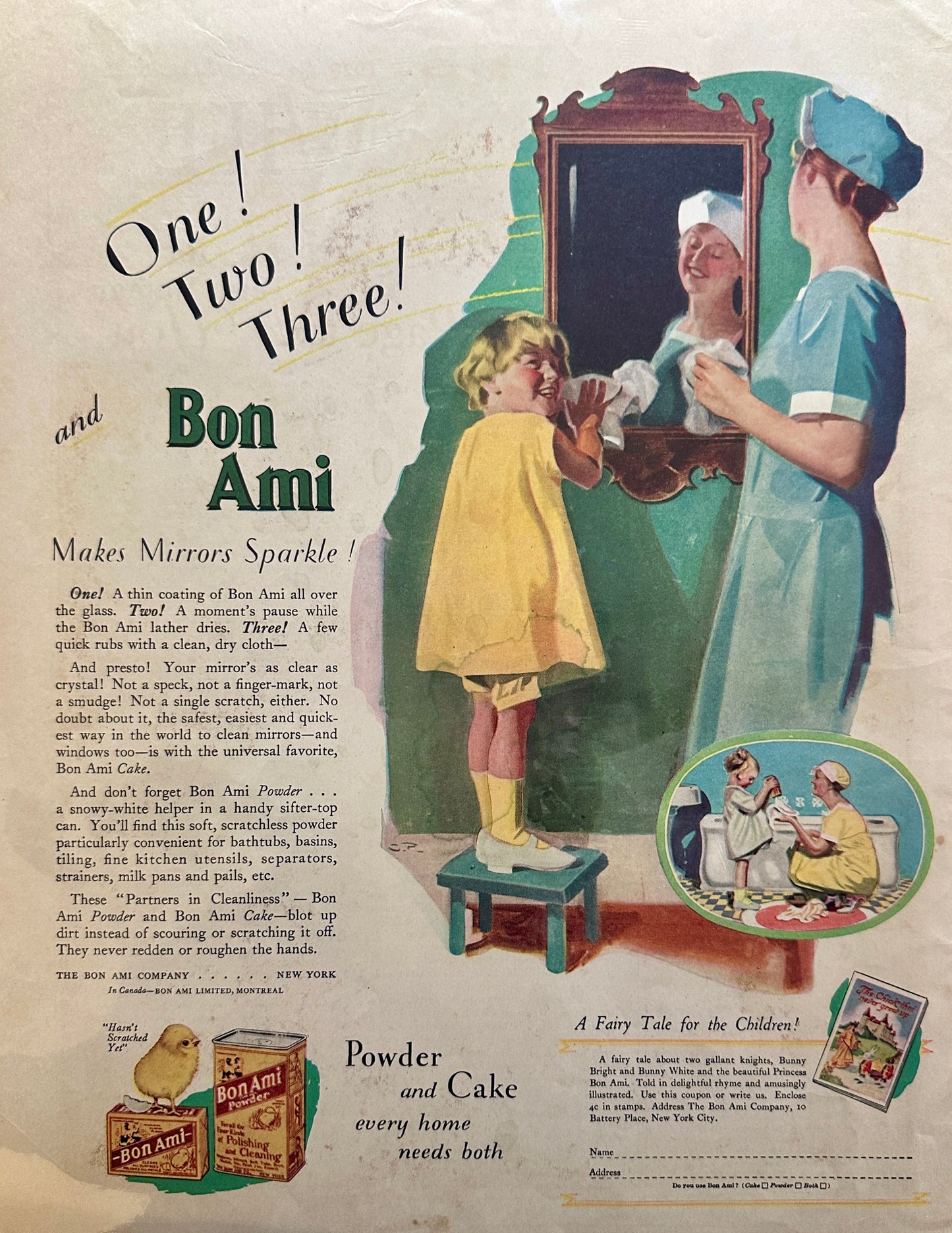 Set of (2)  Colorful Bon Ami Cleanser Ads #84-1-2