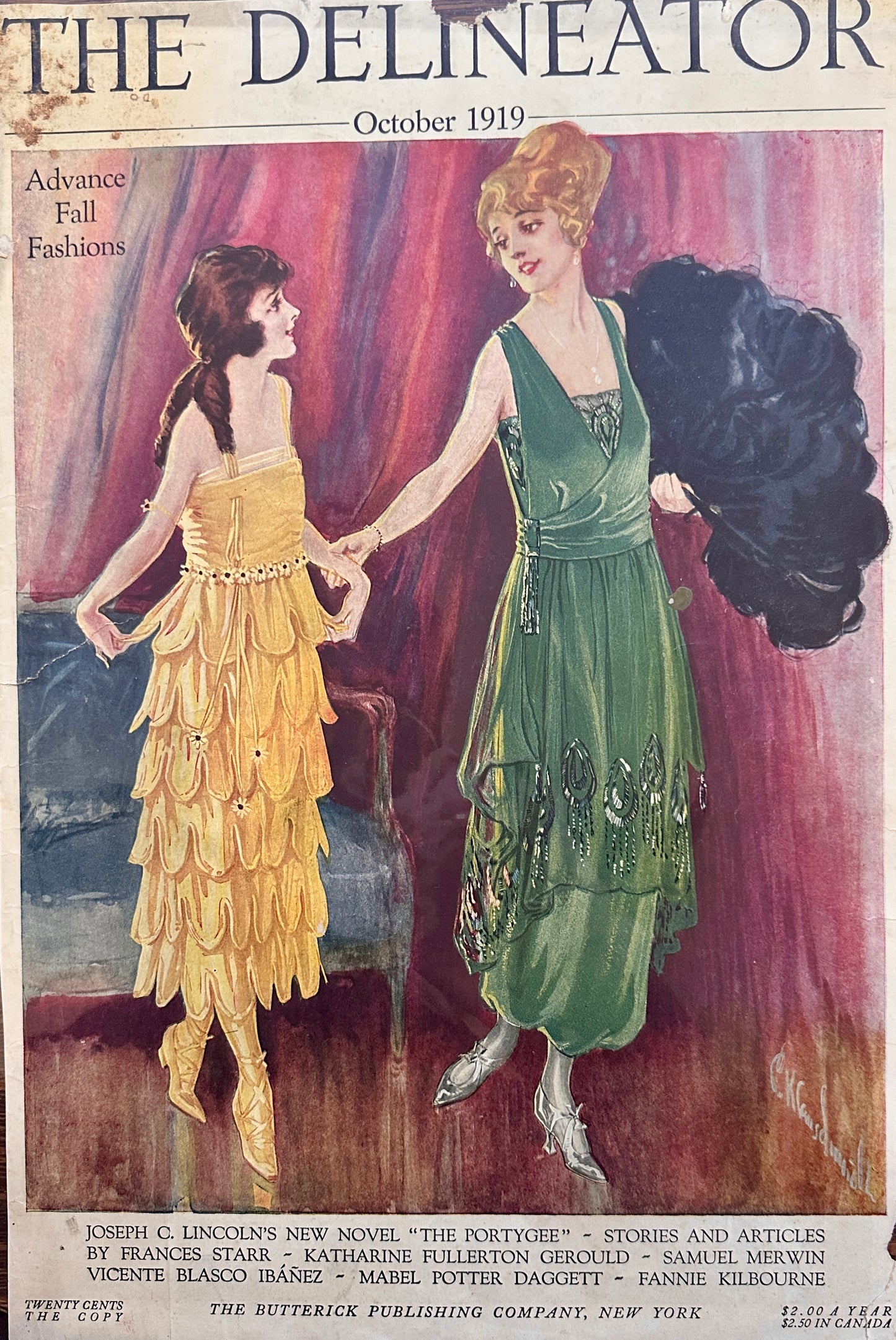 Antique Fashion Pages from 1919 Magazine Lot of (5) Set #87-1-2-3-4-5