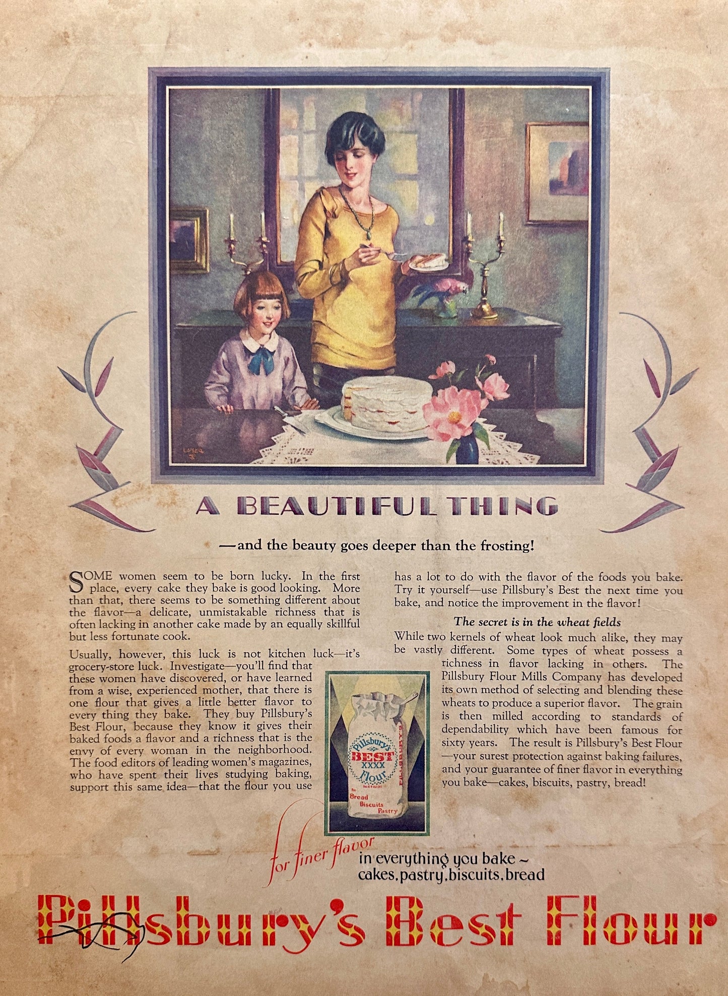 Set of (2) 1928-ish Pillsbury Flour Ads Set #88 Minneapolis, MN Set #88