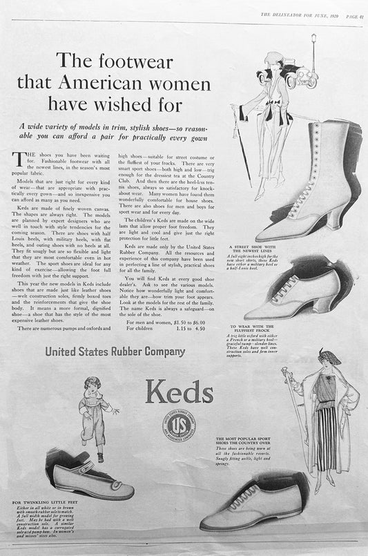 Set of (4) Women's Period Shoe Ads From 1918-1923 Set #89