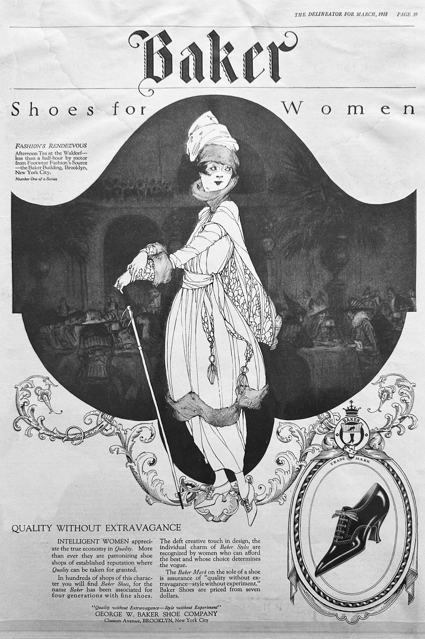 Set of (4) Women's Period Shoe Ads From 1918-1923 Set #89