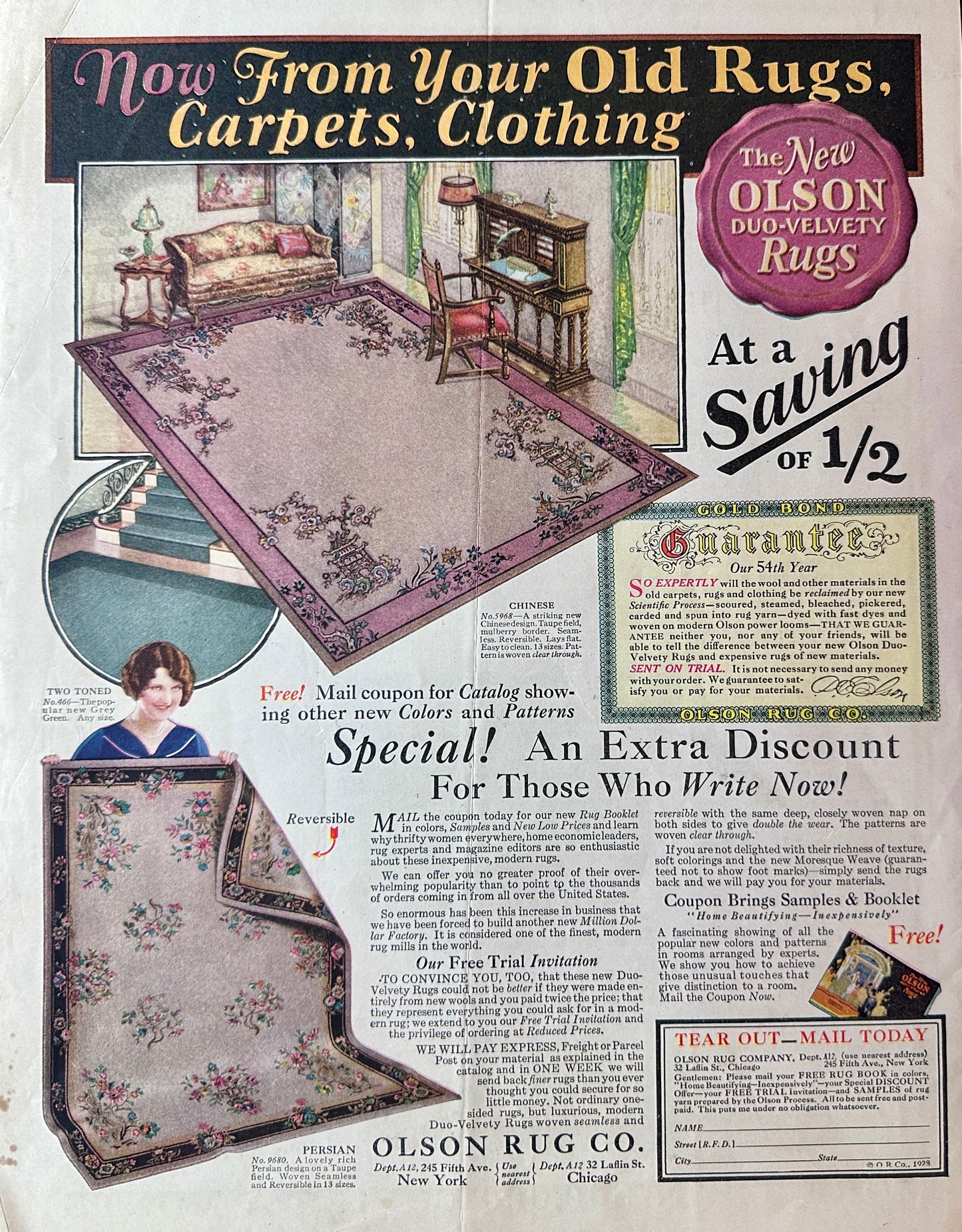 1918 - 1928 Antique Flooring Ads Set #1734