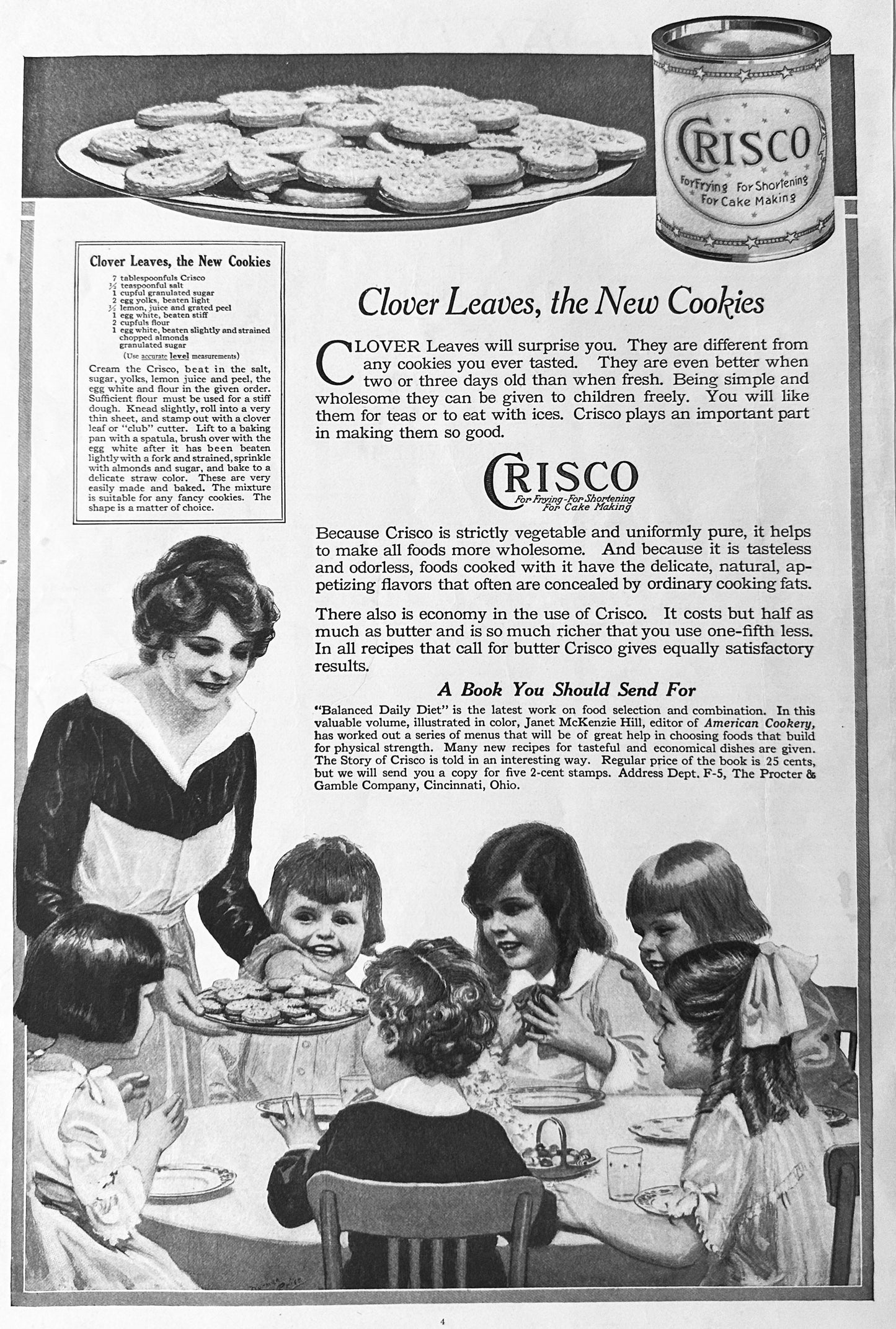 1916 - 1920 Crisco Shortening Advertisements Set # 1736
