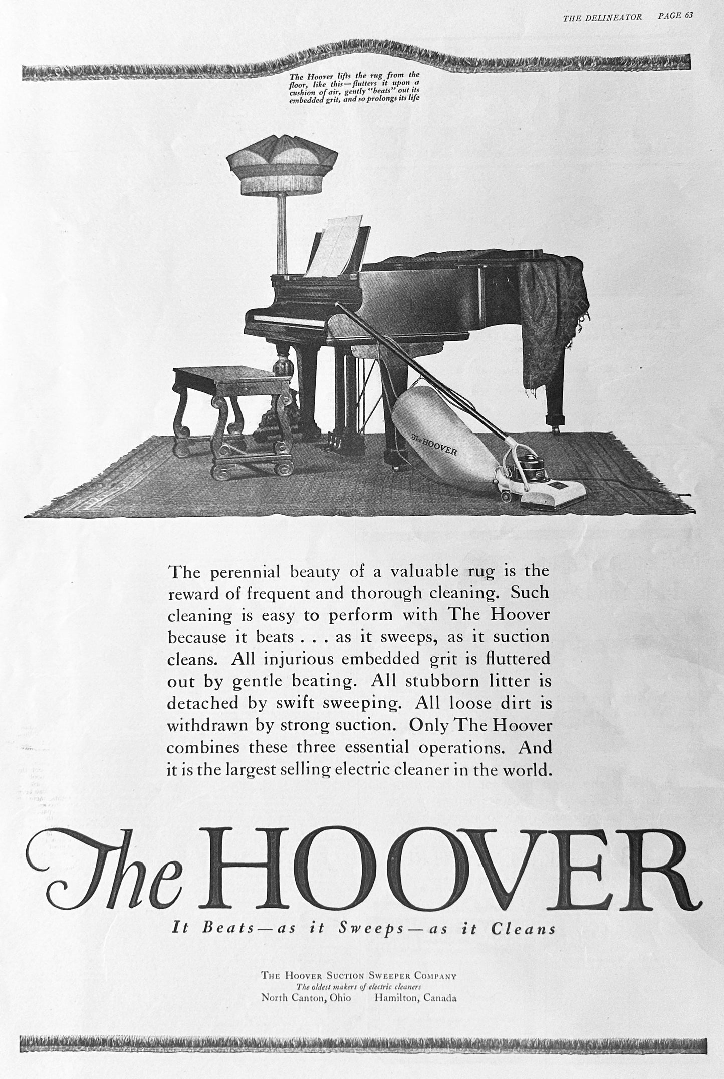 1920-1922 Set of (3) Hoover Vacuum Cleaner Antique Advertisement Set #1738