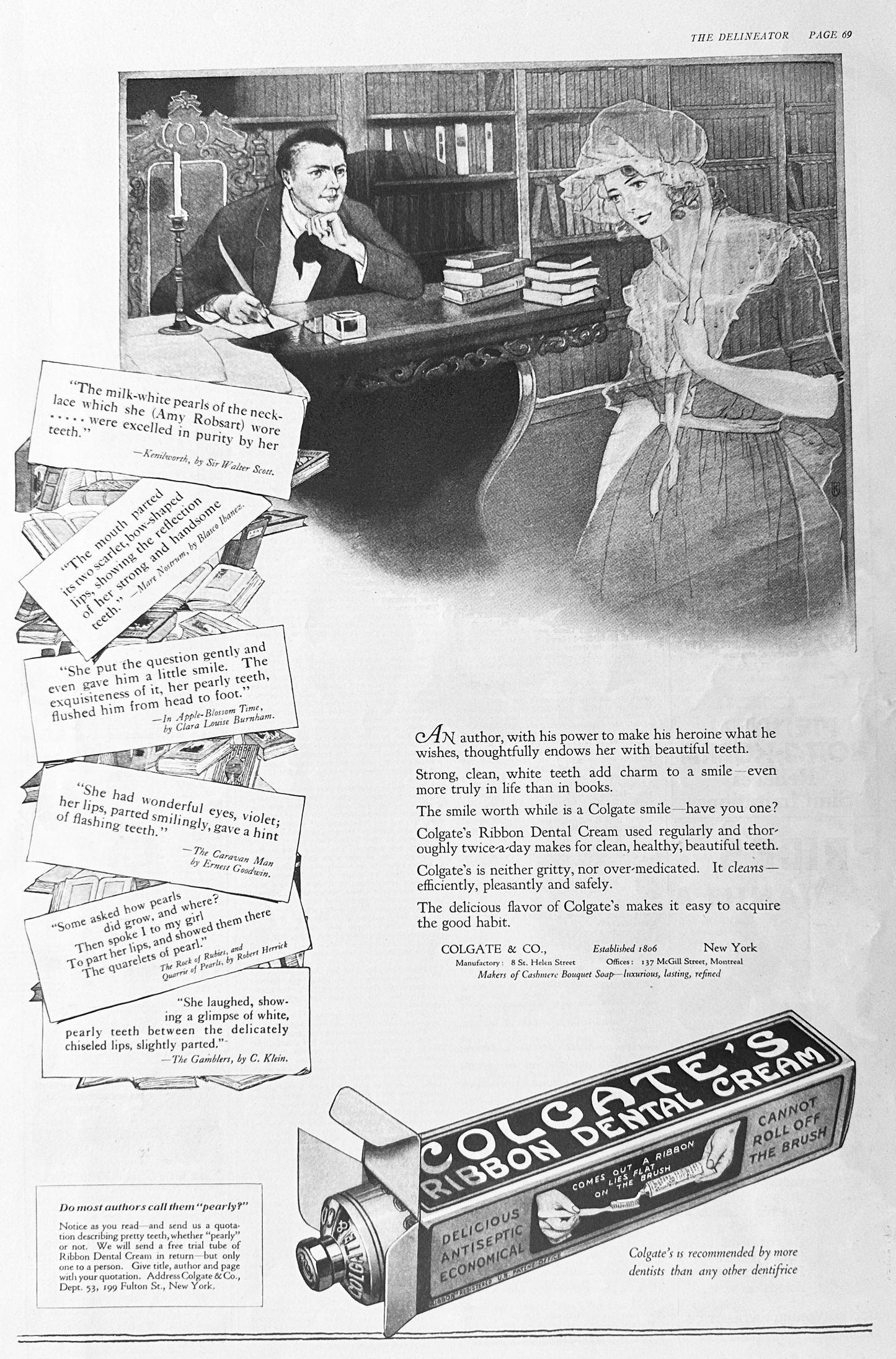 Set of (2) 1920 Colgate Dental Cream (Toothpaste Ads ) Set 1739-3-4