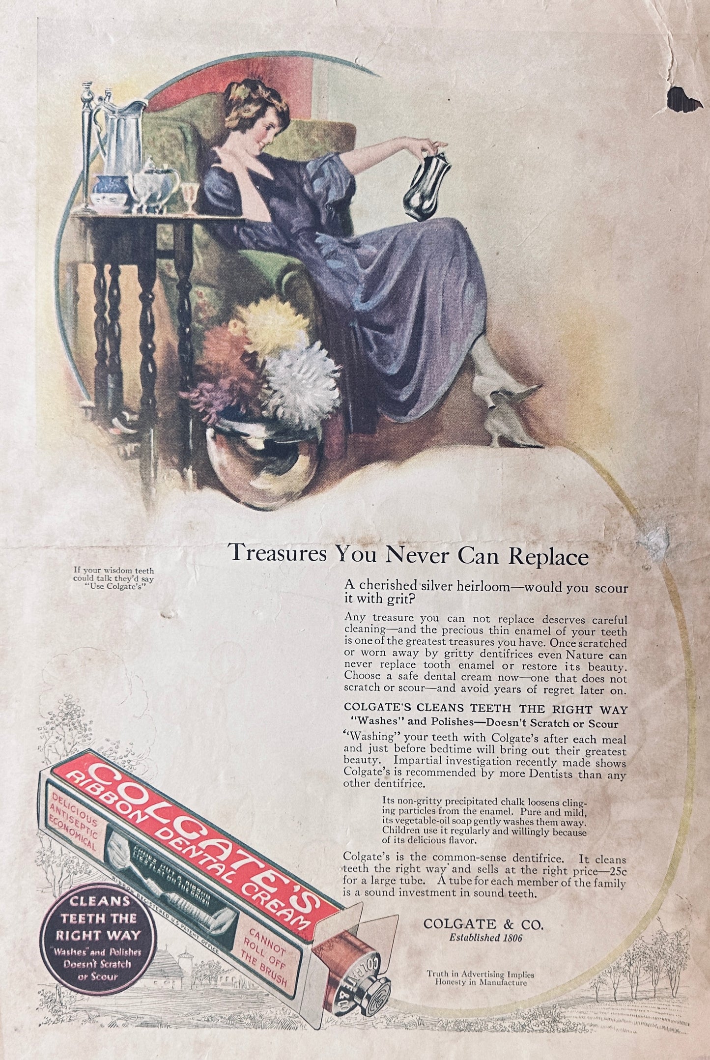 Set of (2) 1920 Colgate Dental Cream (Toothpaste Ads ) Set 1739-3-4