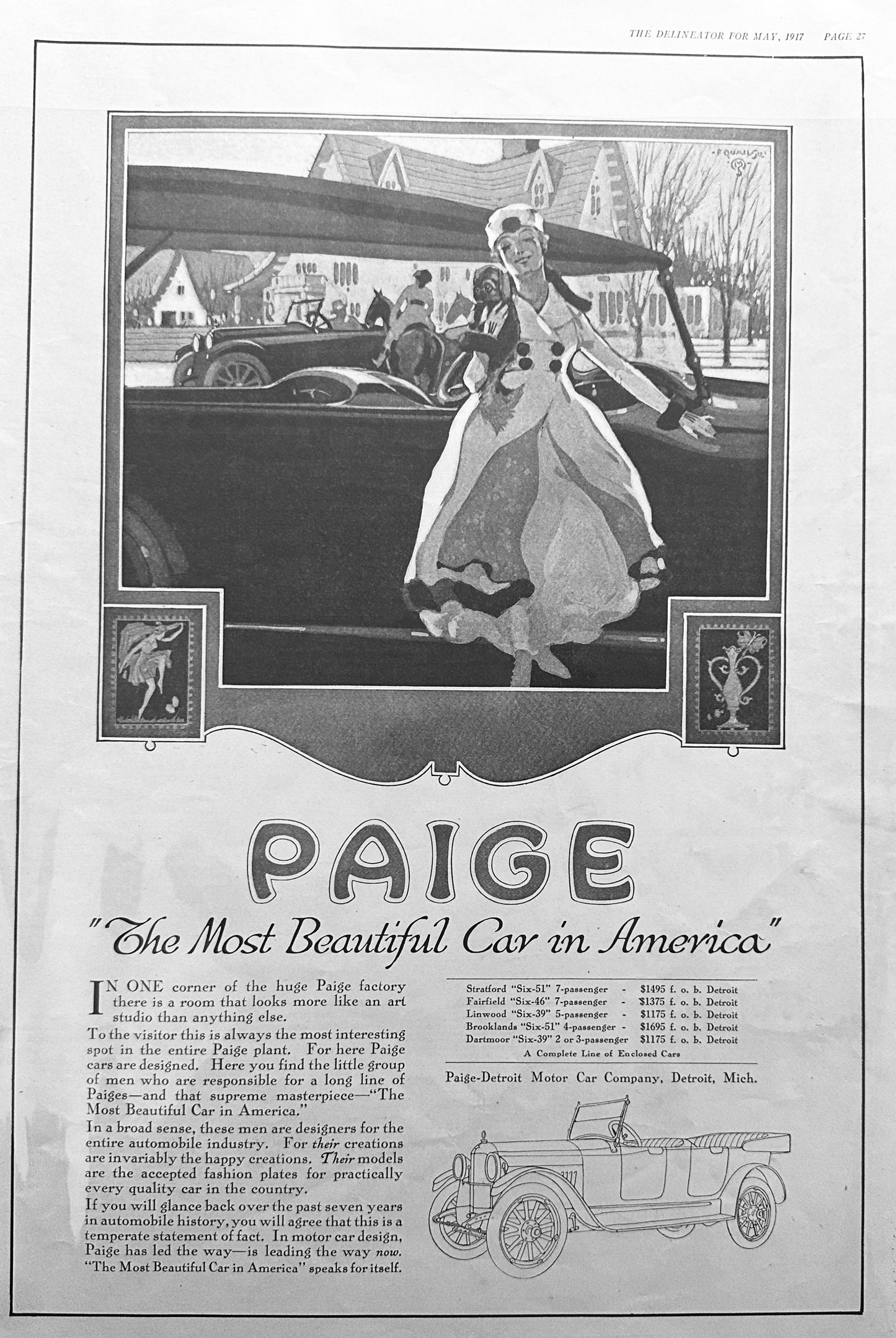 1917 PAIGE - Most Beautiful Car in America Ad Set 1748