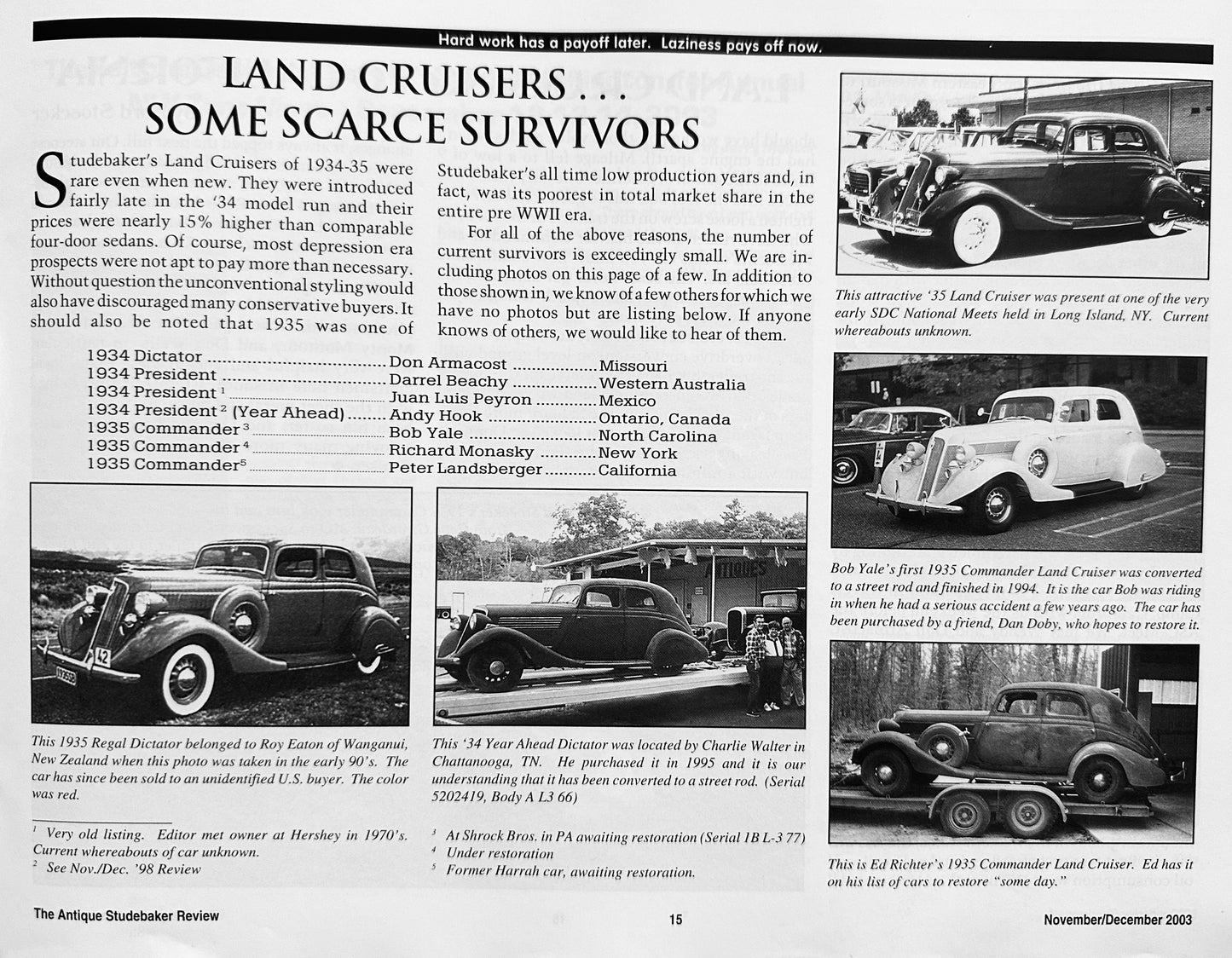 2003 Set of (4) The Antique Studebaker Review Set # STUD-10