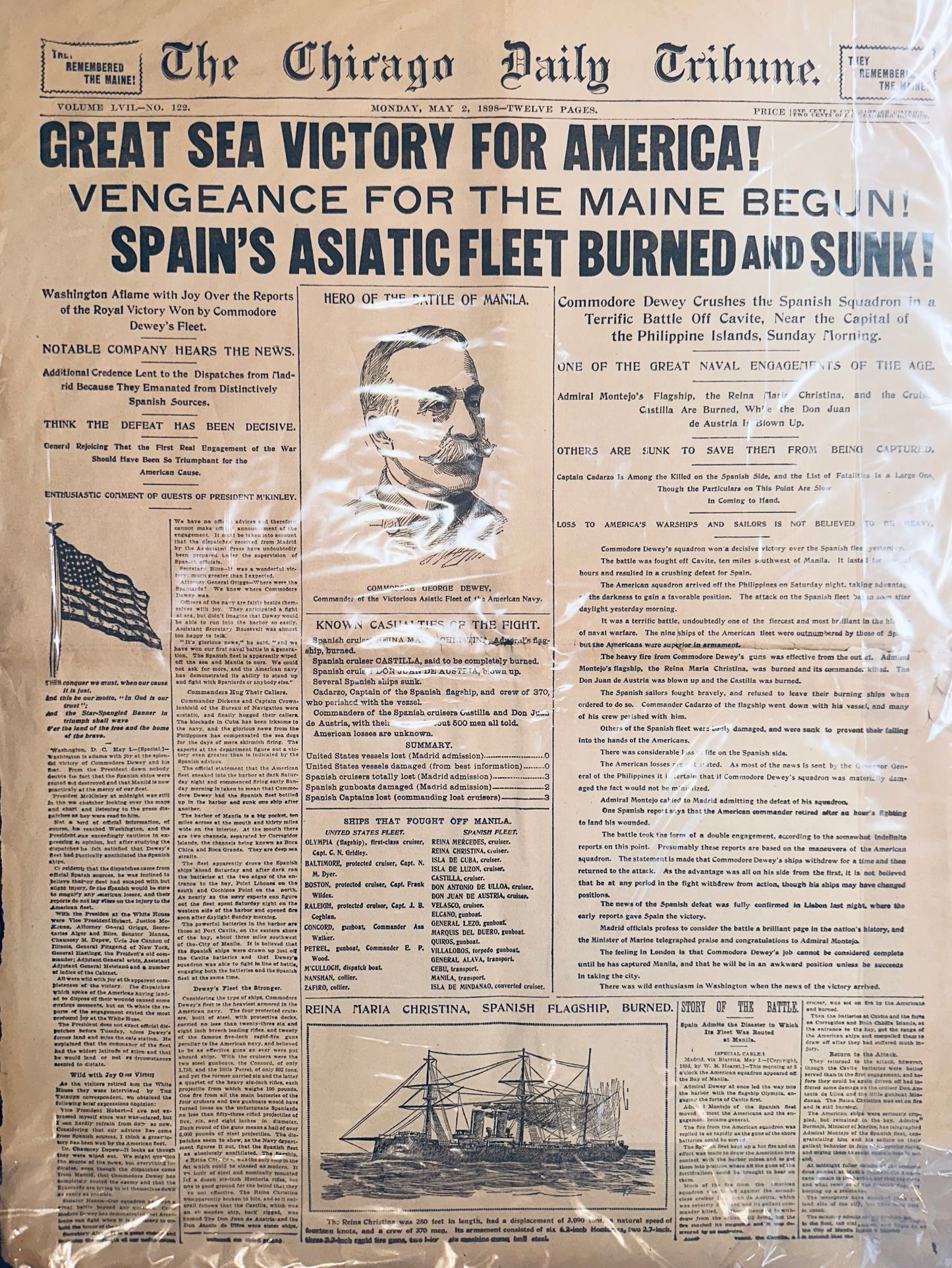 1930's Reprint of 1909 Historic Headline Peary Reaches North Pole HH0019