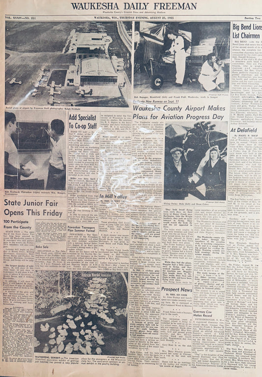 1955 Waukesha Daily Freeman - WKS CTY Airport Plans Aviation Progress Days HH0024