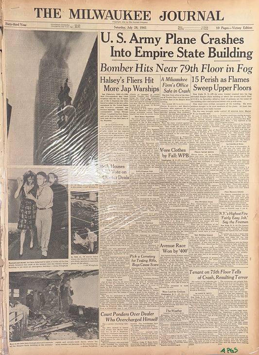 1945-JULY-28 US ARMY PLANE CRASHES INTO EMPIRE STATE BLDG HH0055