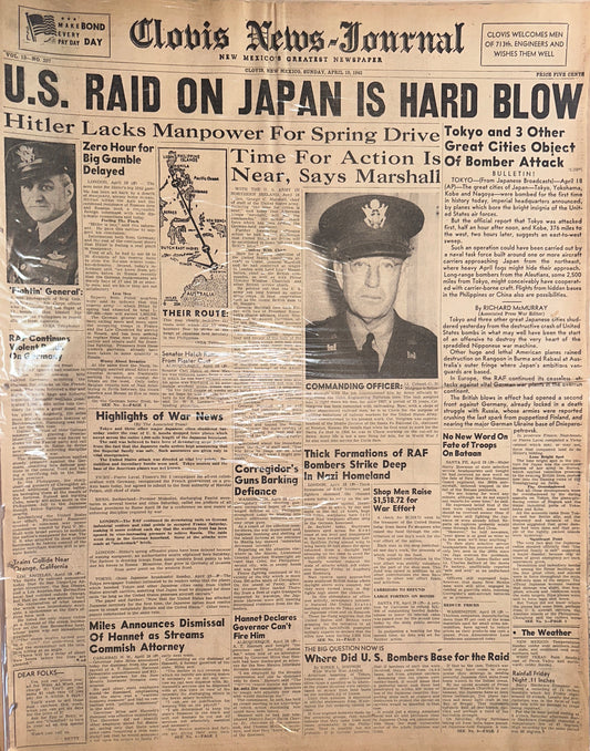 1943-APR-19 WWII US RAID ON JAPAN IS HARD BLOW HH0063