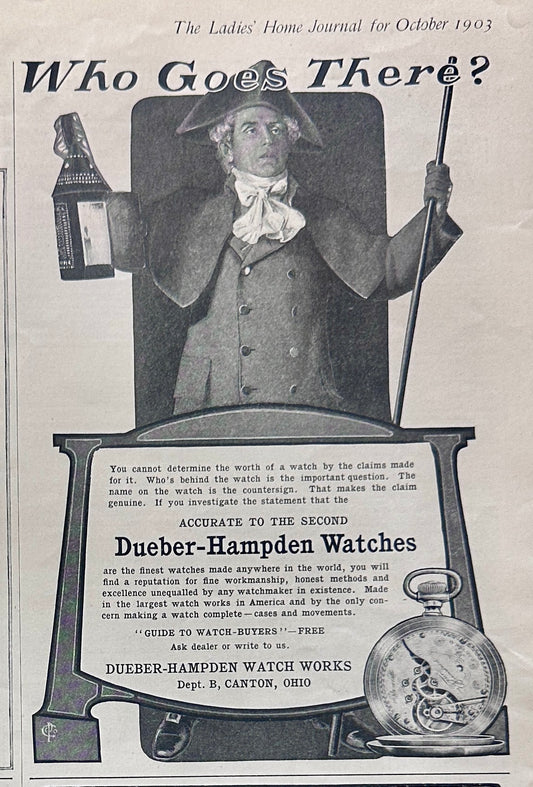 1903 RARE Dueber-Hampden Watch Ad - #1752