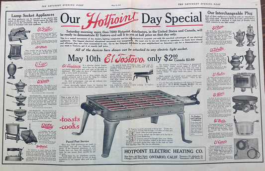 1913 HOTPOINT Electric Heating Co Small Appliance Sale MAY 10th - CF Ad #1762