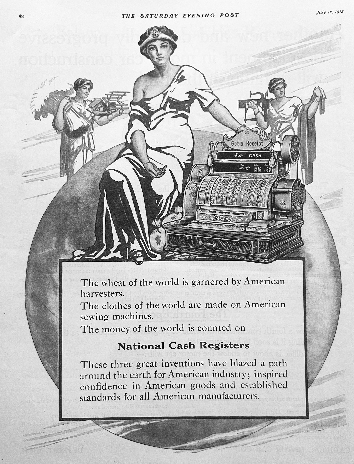 1913 Classic National Cash Register Ad # 1765 Masterpiece