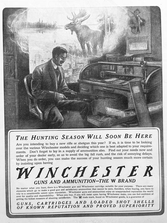 1913 Original Winchester Guns & Ammunition - Hunting Season Ad #1781