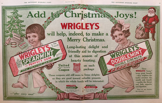 1914 Centerfold Wrigley's Doublemint Peppermint Flavor Chewing Gum Ad #1812