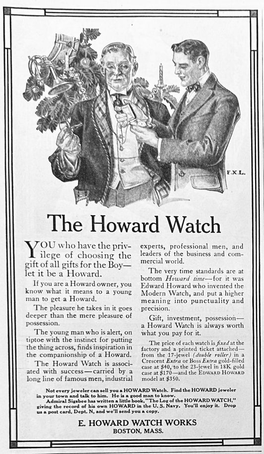 1914 E. Howard Watch Works, Boston Mass - Ad #1805