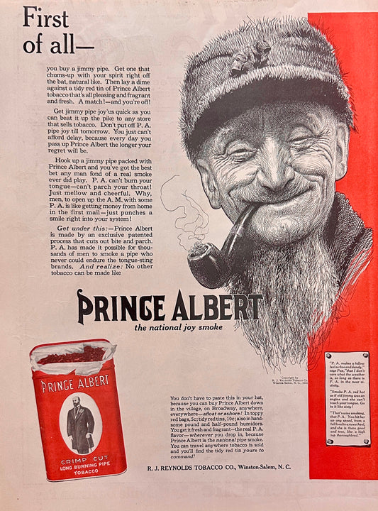 1914 Prince Albert Crimp Cut Pipe Tobacco Ad #1814