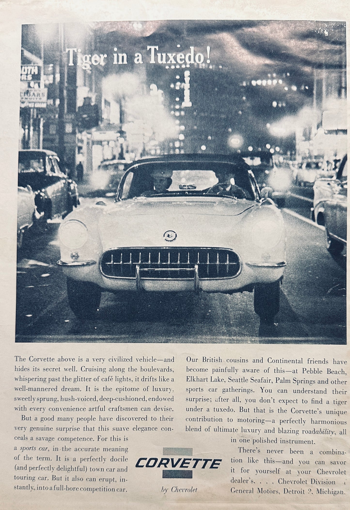 1957 MGA, Austin Healy 100-Six and Corvette Ad