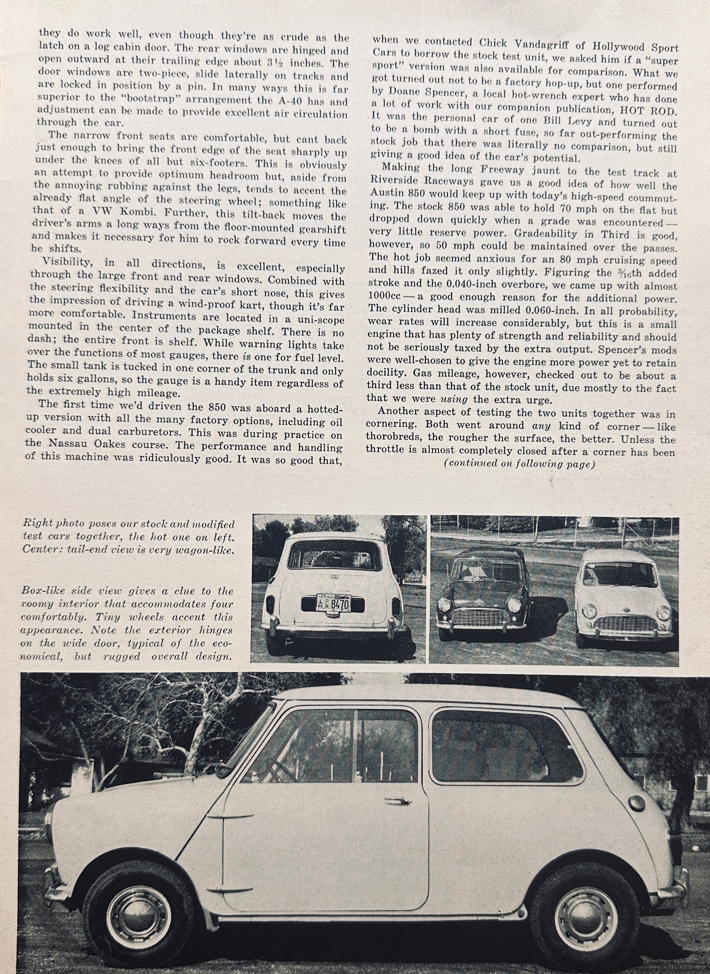 1961 Austin 850 - Austin 7 Mini-Minor Magazine Article 4-Pages