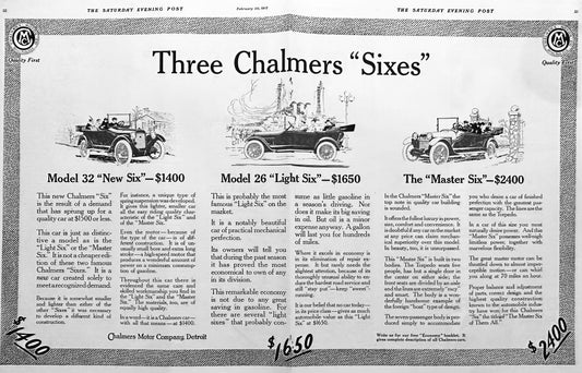 1915 Chalmers Motor Company - Detroit Centerfold Ad #1846