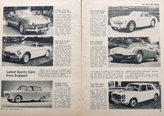 1962 British Sports Cars  Big Healy 3000 + 6 more models magazine feature