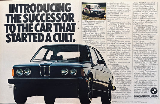 1976 Centerfold BMW 320i - Successor to the Car that Started a Cult - Promo Ad