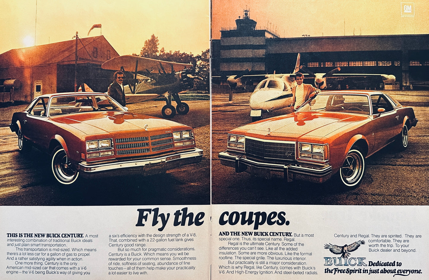 1975 Buick Century and Regal  - Fly the Coupes - 2-page Magazine Ad