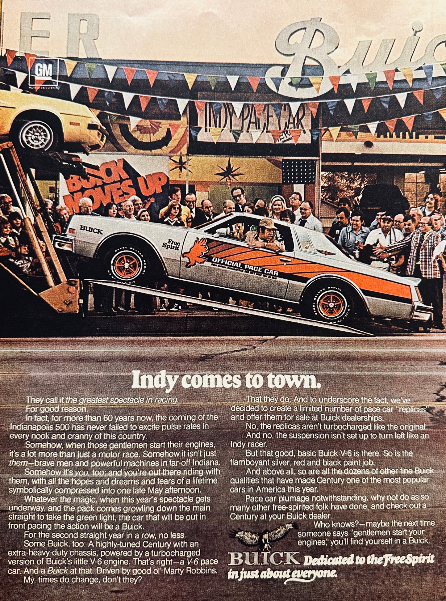 1976 Buick Century Indy 500 Pace Car  - Indy Comes to town - Magazine Ad