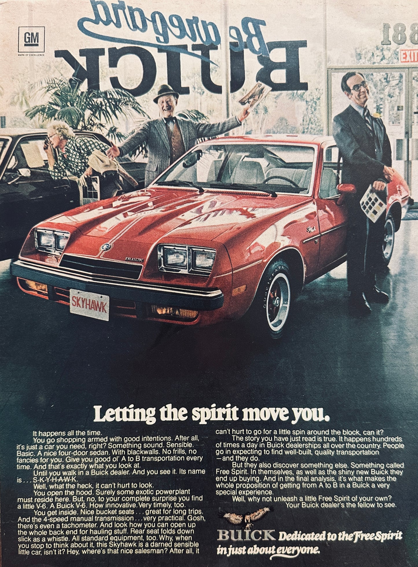 1976 Buick Skyhawk - Letting the Spirit Move You -  Magazine Ad