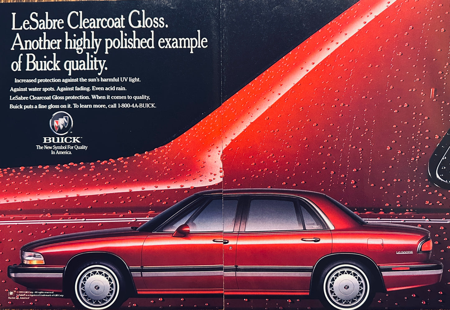 1993 2-page Buick LeSabre Clearcoat Gloss Magazine ad