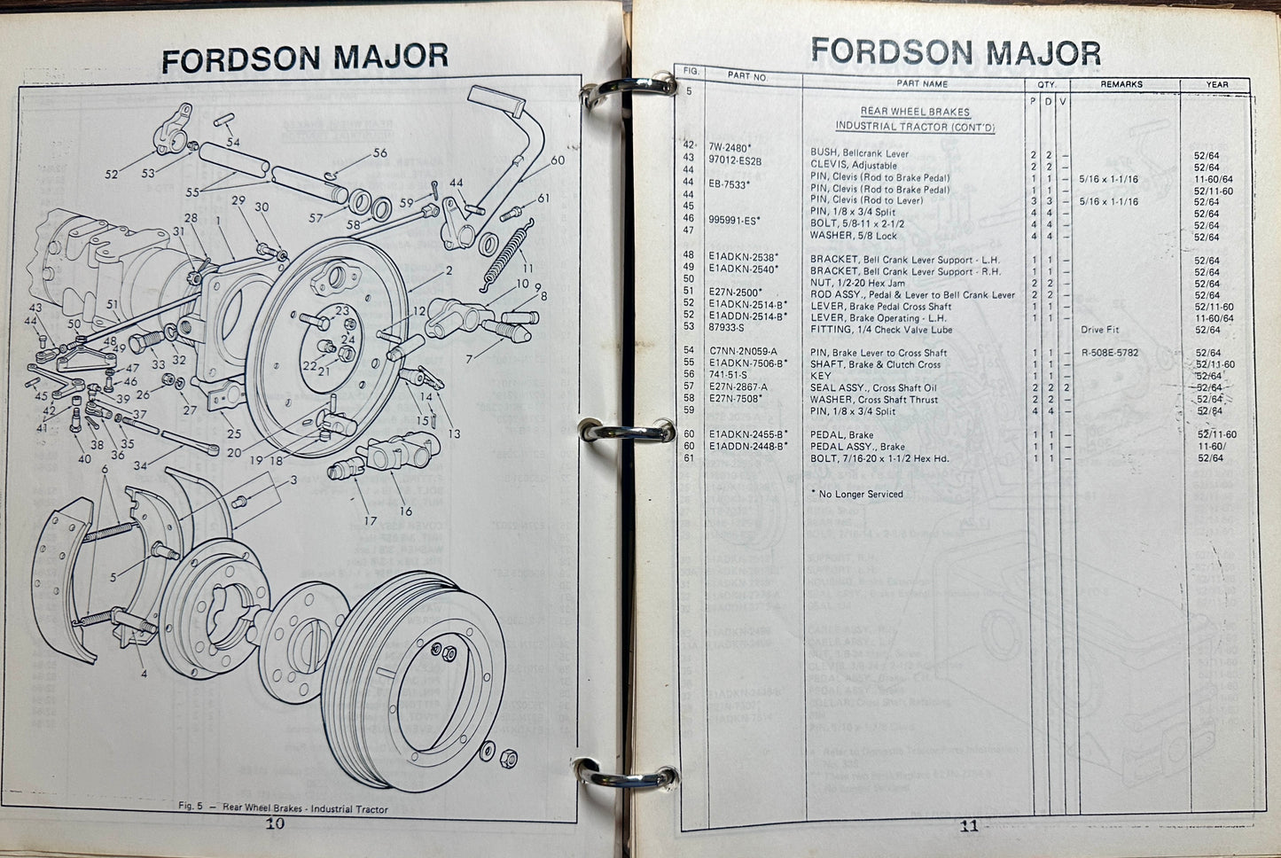 1952 - 1964 FORDSON MAJOR PARTS Lists - 3-Ring Binder - 304 Pages MusCab-1