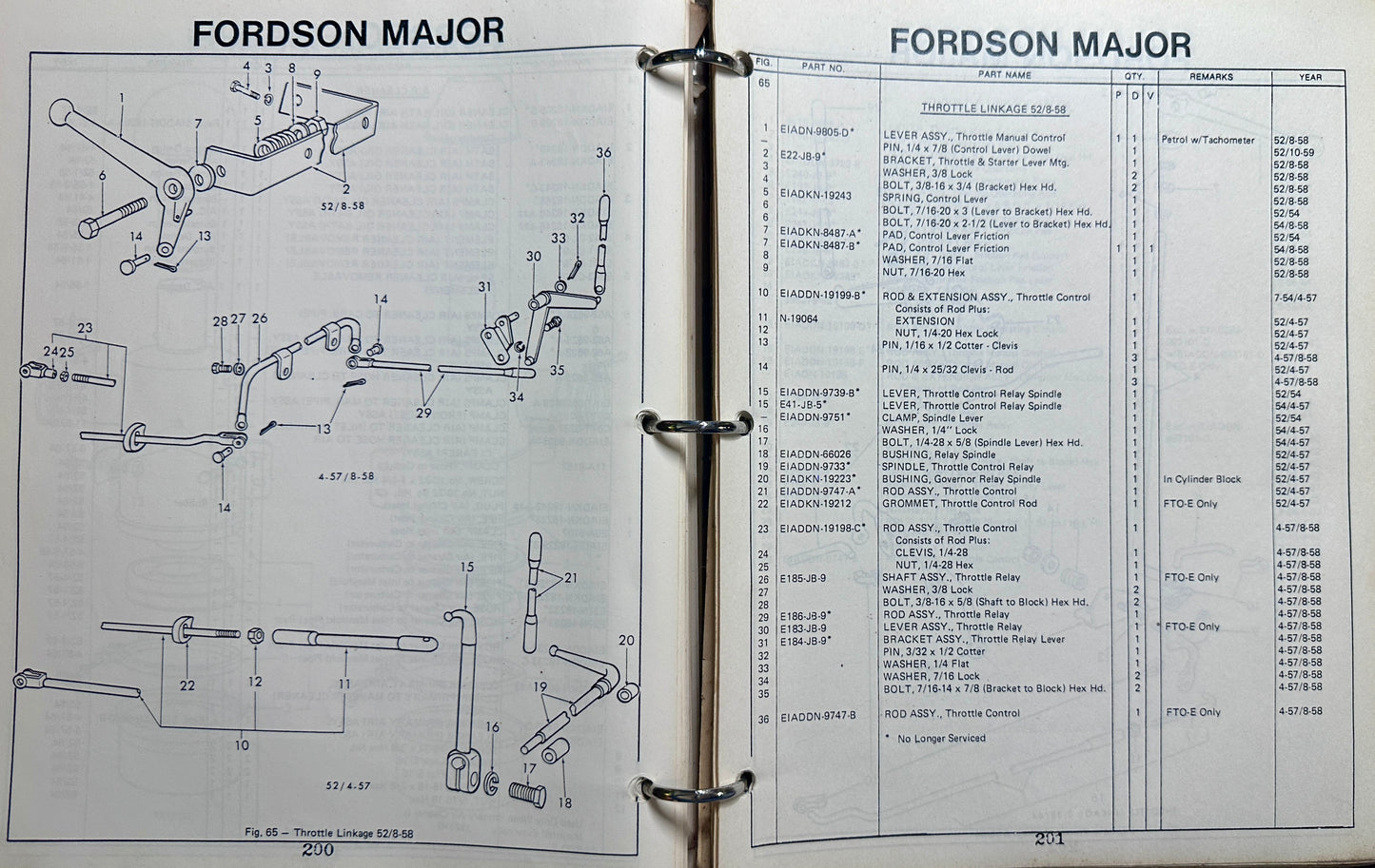 1952 - 1964 FORDSON MAJOR PARTS Lists - 3-Ring Binder - 304 Pages MusCab-1