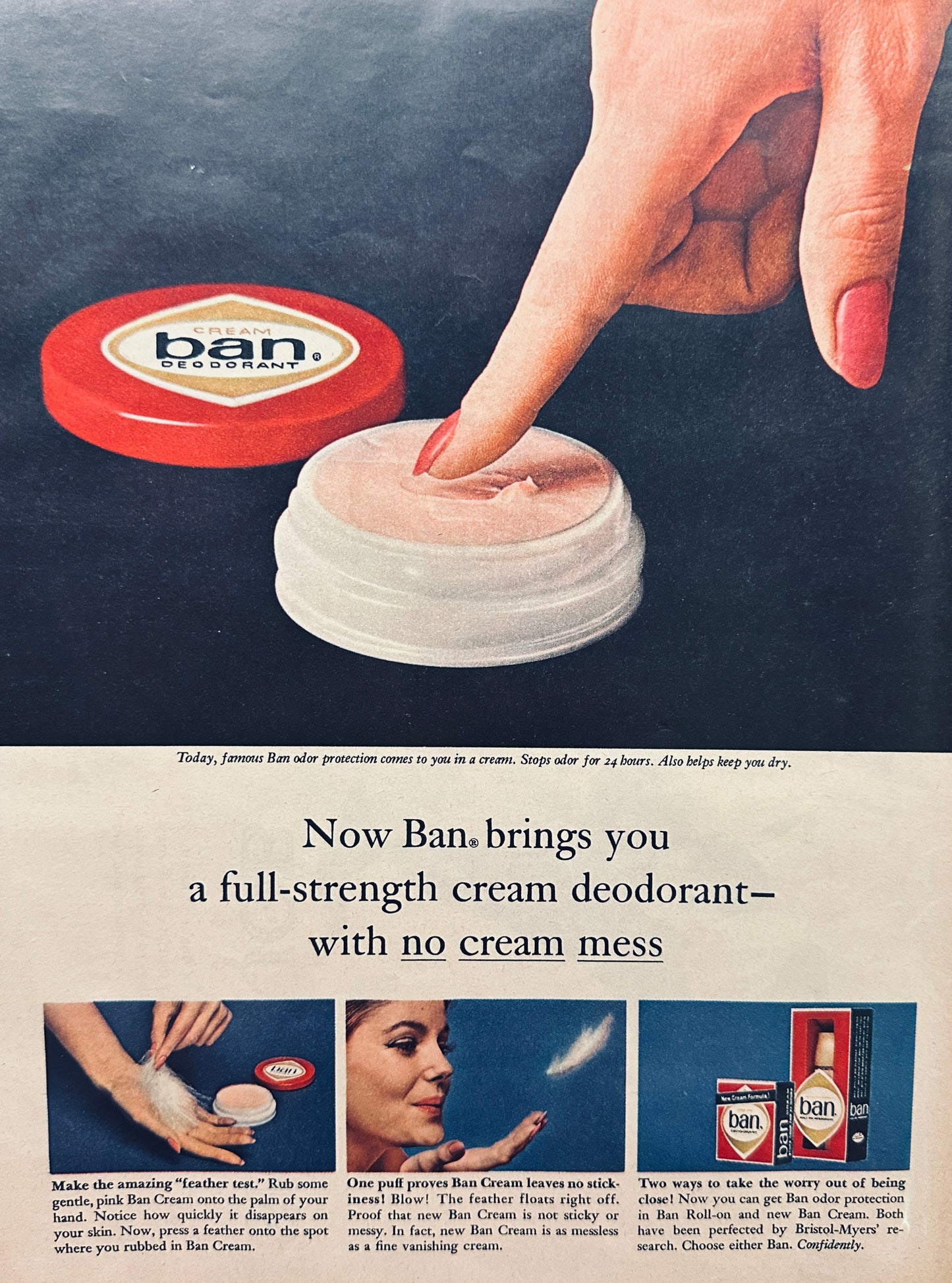 1964 Ban Cream Deodorant Magazine Ad