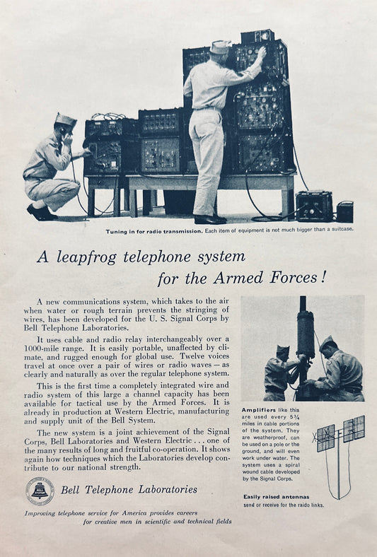 1955 Bell Telephone - Leapfrog Telephone System for Armed Forces - Ad