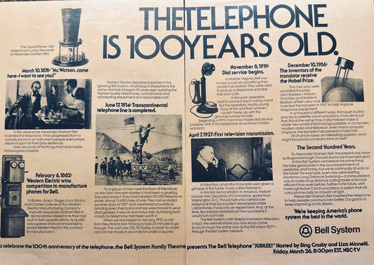 1976 Bell System - Telephone 100th Anniversary - 2-Page Magazine Ad