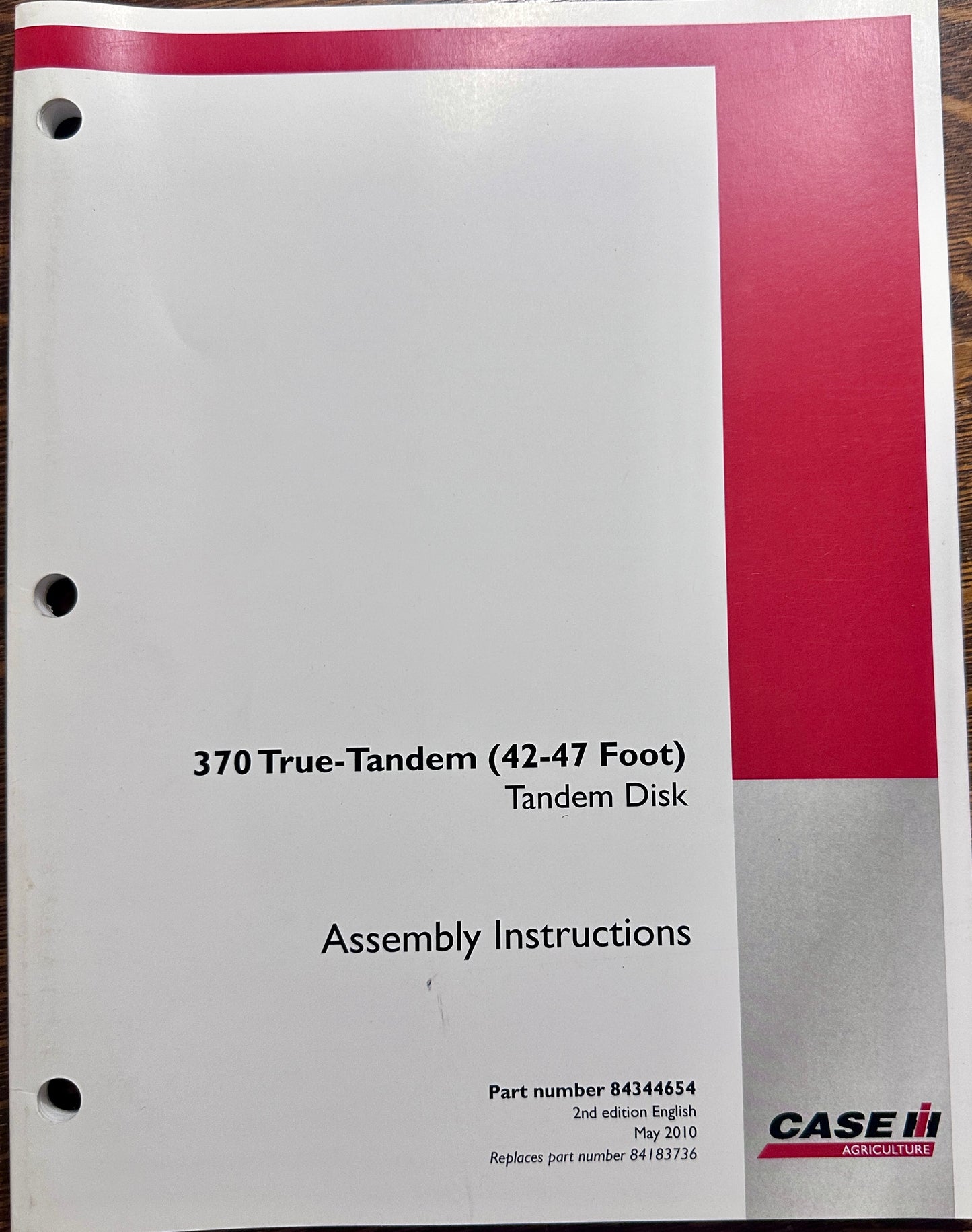 2010 Case 370 True-Tandem (42-47 Foot) Tandem Disk Assembly Instructions MC-11