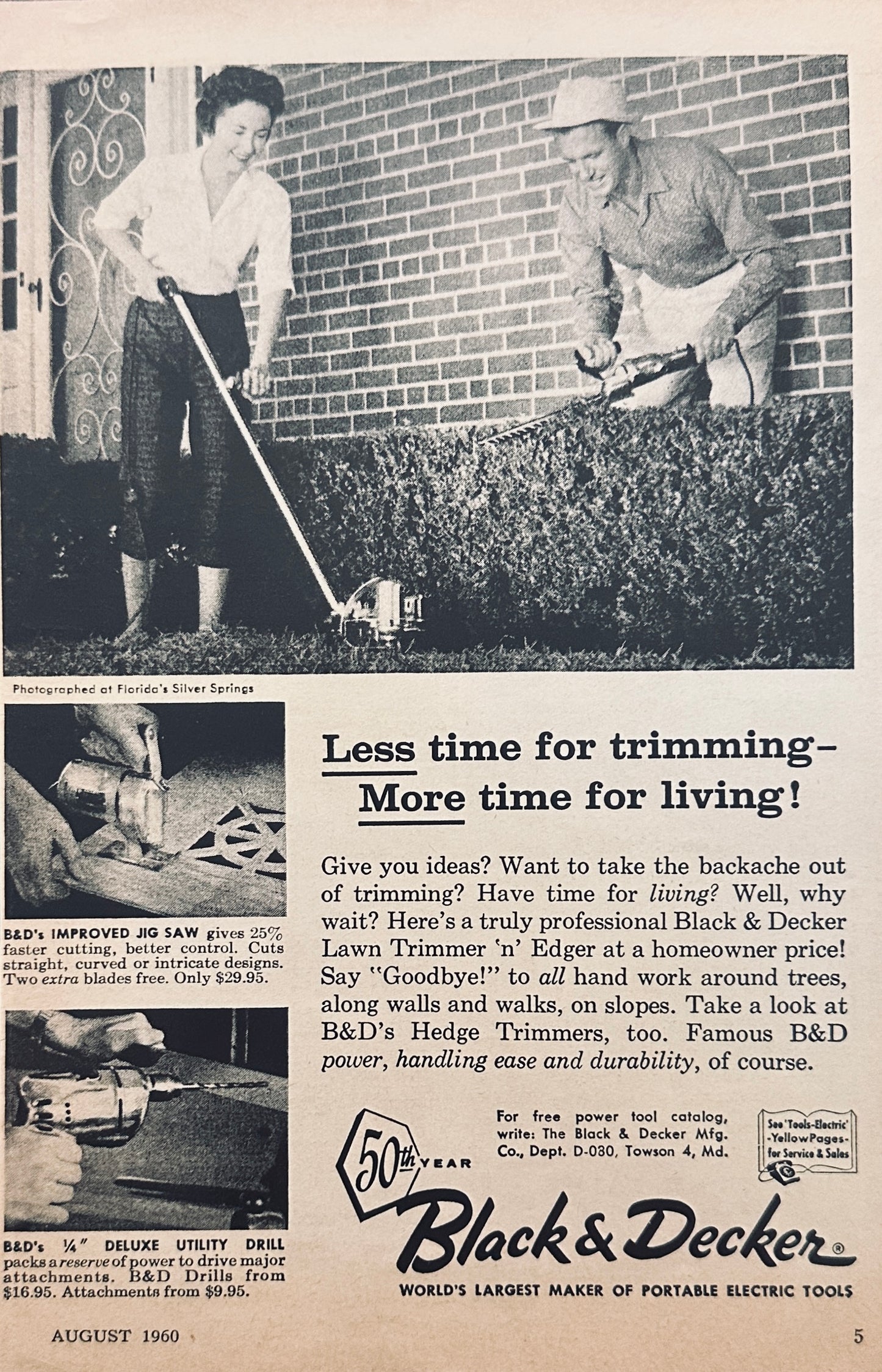 1960 Black & Decker Yard Equipment - Edger - Hedge Trimmer - Ad