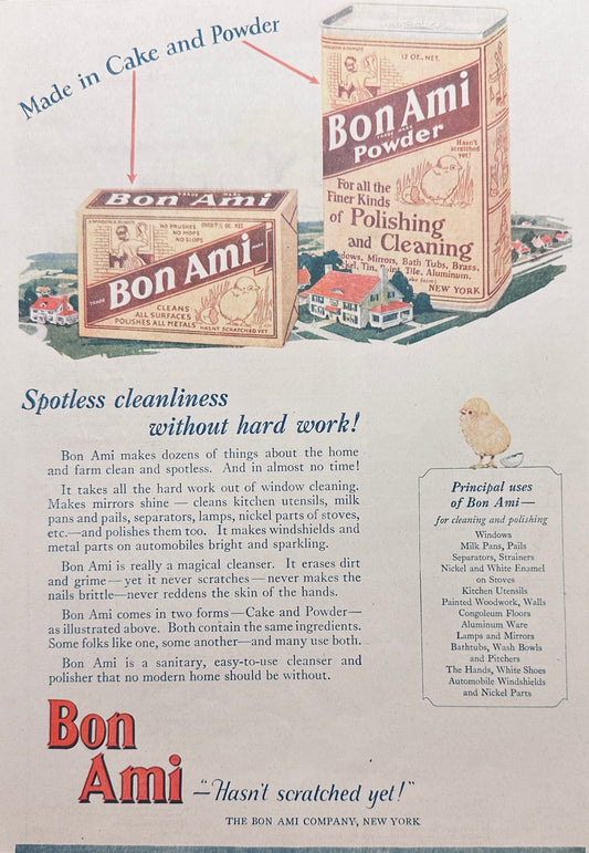 1925 Bon Ami Cake and Powder Cleanser Magazine Ad #446