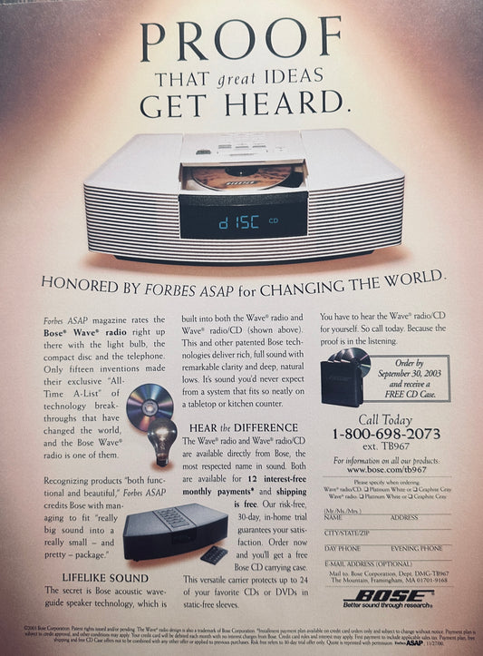 2003 Bose Wave Radio Magazine Ad