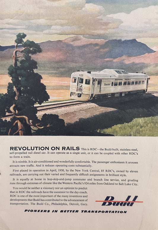 1948 - ish Budd Transport RDC Self-Propelled Rail Diesel Car - Promo Ad