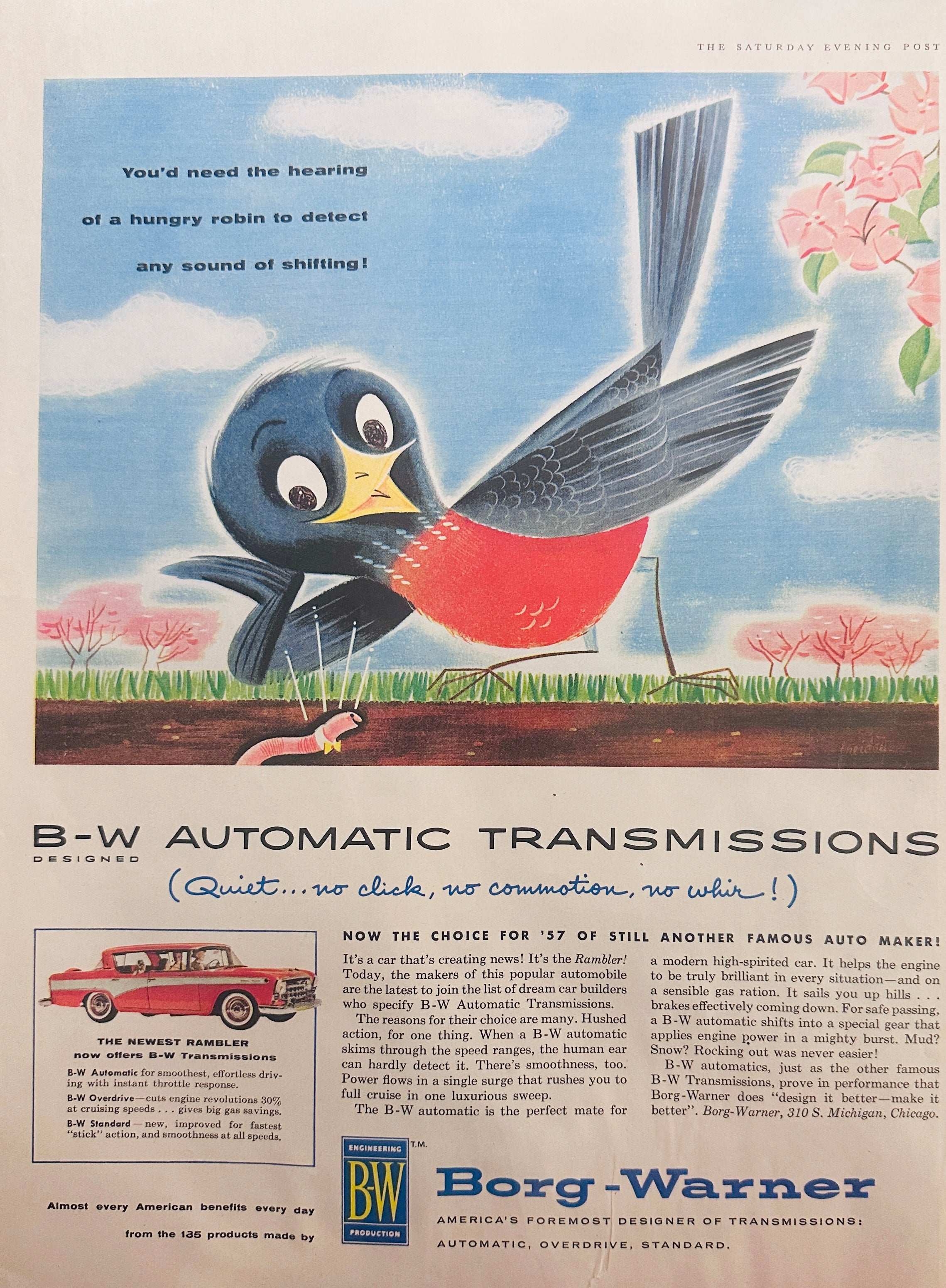 Inset Magazine 1957 Borg-Warner Automatic Transmissions - Rambler Inset - Magazine Ad ...