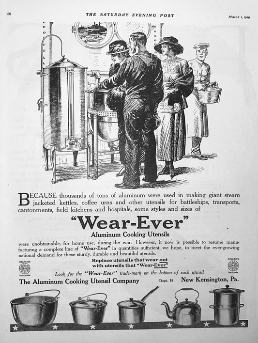 1919 Wear-Ever Aluminum Cookware - New Kensington, PA Ad #1881