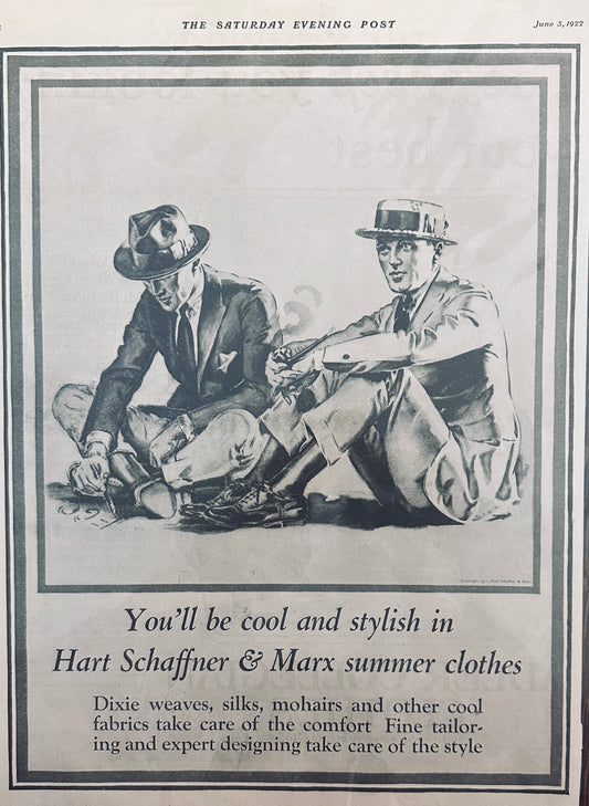 1922 Dual Sided Men's Fashion Clothing - Magazine Ad