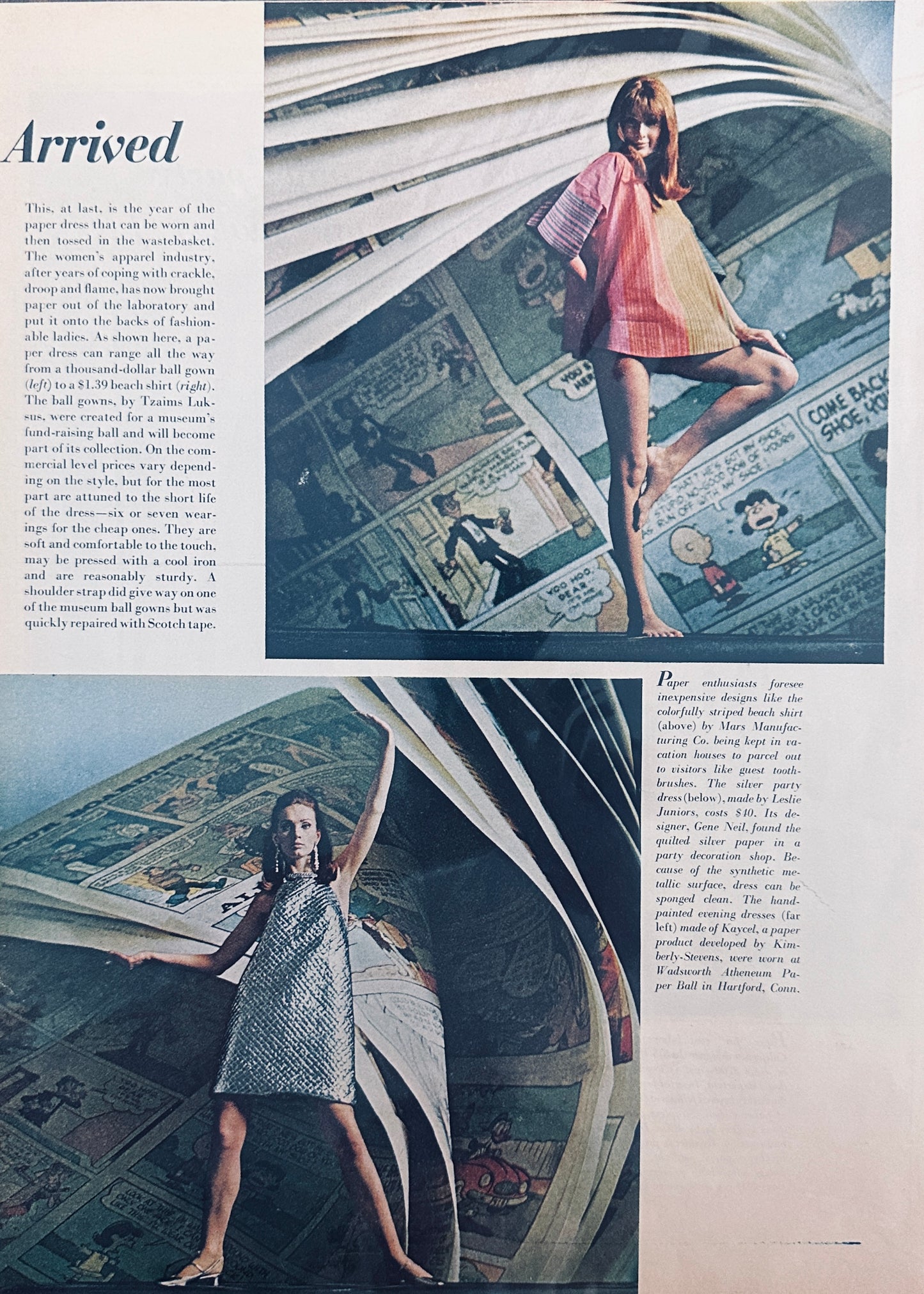 1966 Paper Dresses - Wastebasket Dresses - Wear and Toss - Magazine Feature