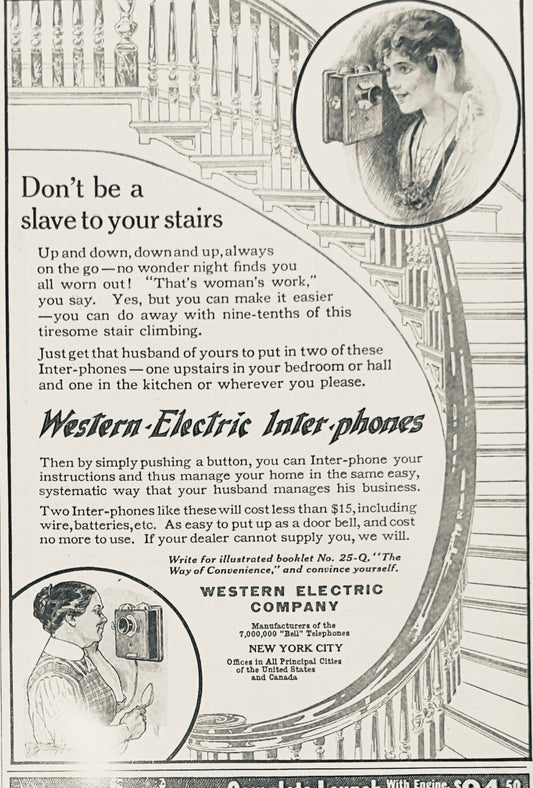 1913 Western-Electric Inter-Phones Classic Vintage Ad #1927