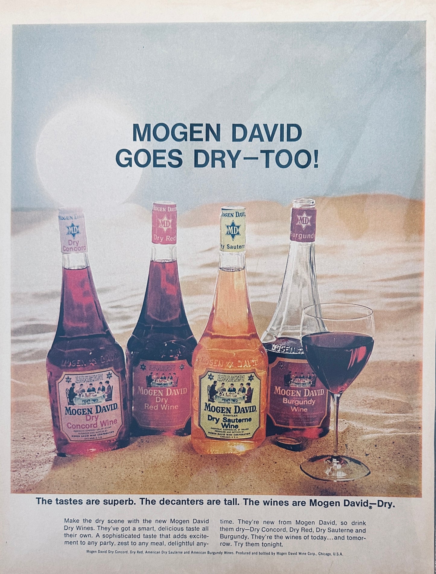 1966 Continental Airlines - & Mogen David Wine - Magazine Ads