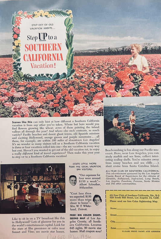 1956 California - Southern California - Vacation Destination - Promo Ad