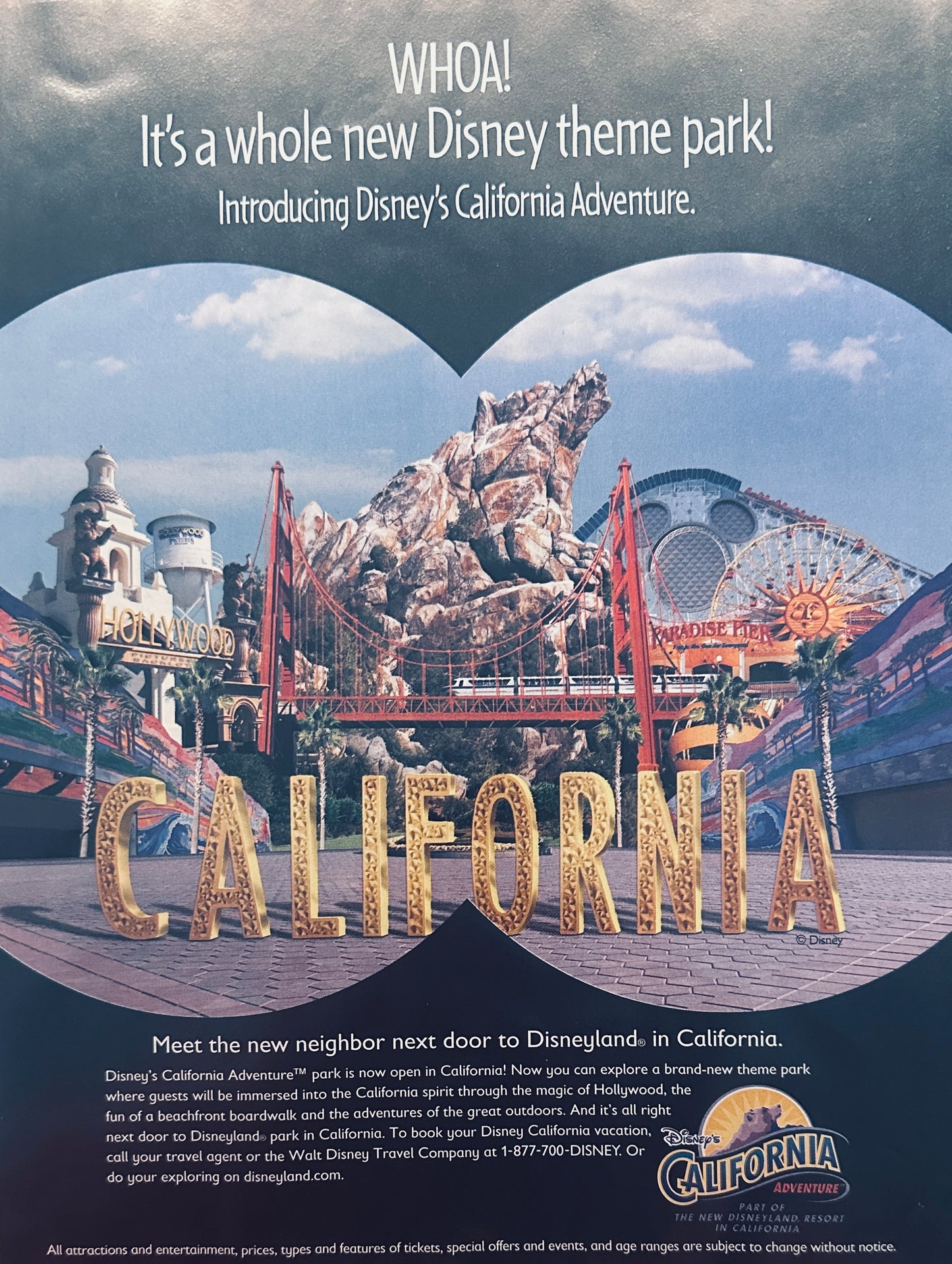 2001 Disney’s California Adventure Theme Park Magazine Ad